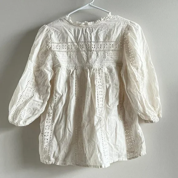 Catherine Malandrino Ivory Eyelet Lace Blouse - Picture 3 of 4